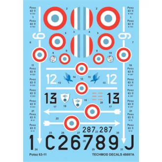Techmod Potez 63-11 makett matrica