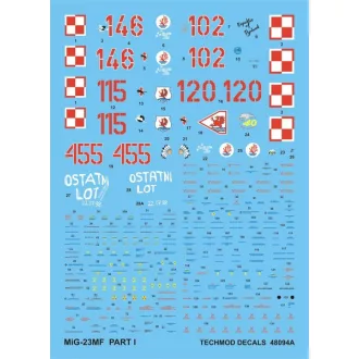 Techmod MiG-23MF makett matrica