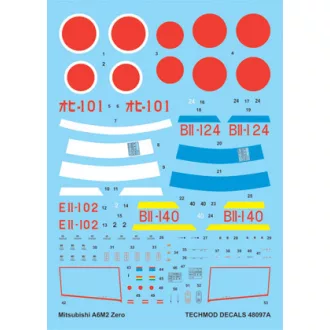 Techmod Mitsubishi A6M2 Zero makett matrica
