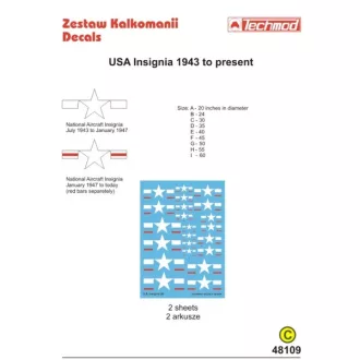 Techmod U.S. Insignia 1943 to present makett matrica