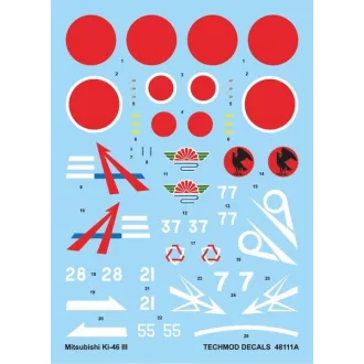 Techmod Mitsubishi Ki-46 III makett matrica