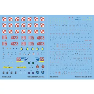 Techmod Mig 29A/G/UB makett matrica