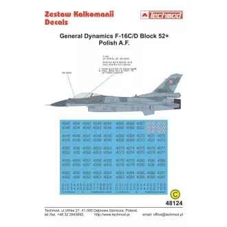 Techmod F-16 C/D Numbers makett matrica