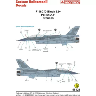Techmod F-16 C/D makett matrica