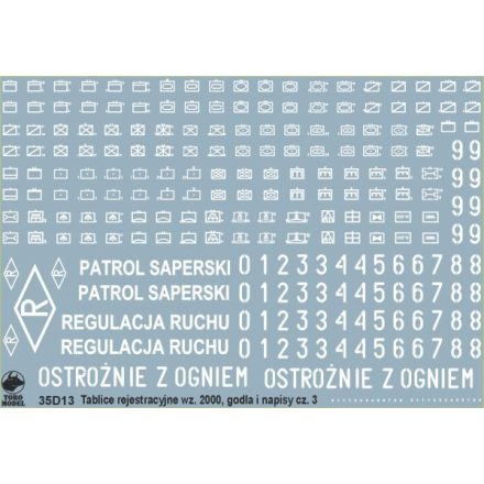 Toro Model Polish Army vehicle Registration numbers 2000 pattern unit insignia & stencils vol.3 matrica
