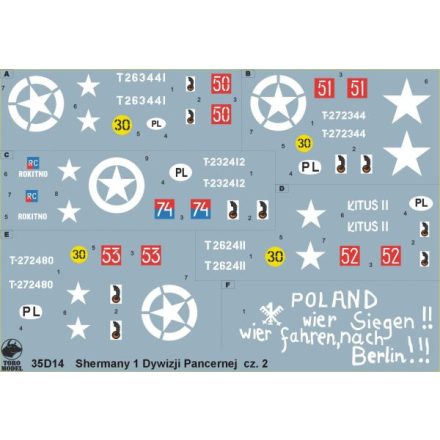 Toro Model Polish Sherman tanks 1st Armoured Division NWE 44-45 vol.2 matrica