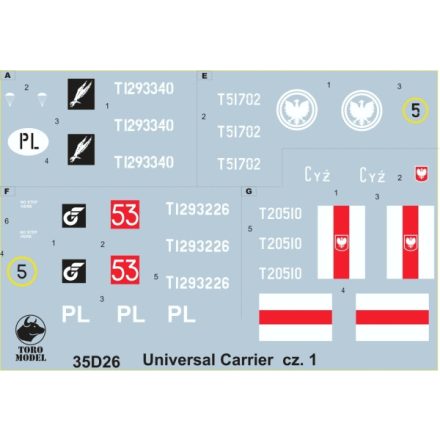 Toro Model Universal Carrier Mk.I in Polish service vol.1 matrica