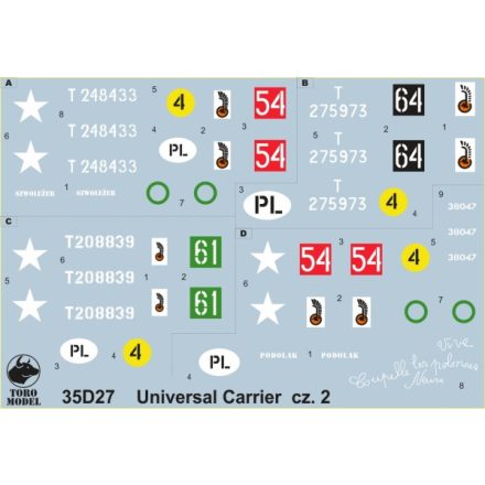 Toro Model Universal Carrier Mk.I in Polish service vol.1 matrica