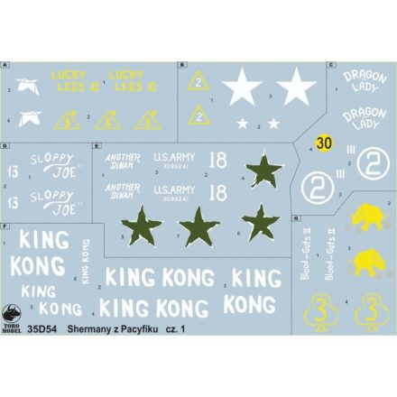 Toro Model PTO Sherman tanks vol.1 matrica