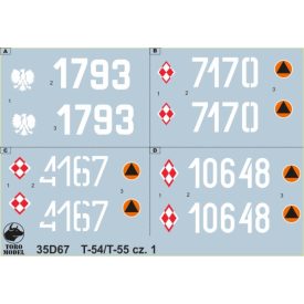 Toro Model T-54 / T-55 tanks in Polish service vol.1 matrica