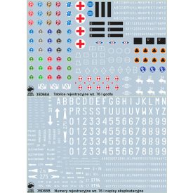   Toro Model Polish Army Vehicles unit insignia, registration numbers 76 pattern & stencils matrica
