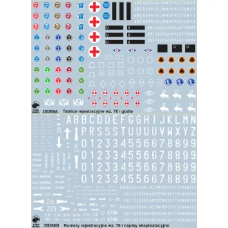  Toro Model Polish Army Vehicles unit insignia, registration numbers 76 pattern & stencils matrica