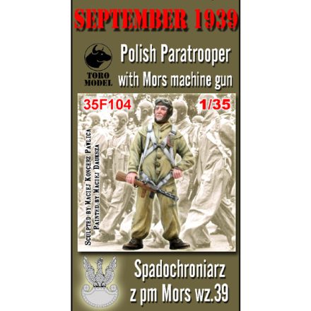 Toro Model September 1939 Polish Paratrooper with Mors machine gun makett