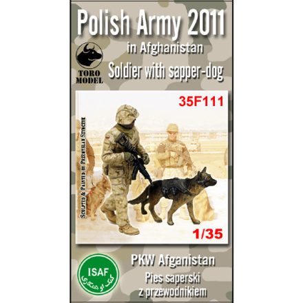 Toro Model Polish Army in Afghanistan Soldier with sapper-dog figurine with decals makett