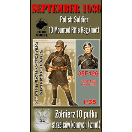 Toro Model September 1939 Polish Soldier, 10 Mounted Rifle Reg.(mot) Resin figurine with decals makett