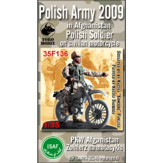   Toro Model Polish Army in Afghanistan Polish Soldier on civilian motorcycle Resin figurine with decals for TAMIYA 35245 set makett