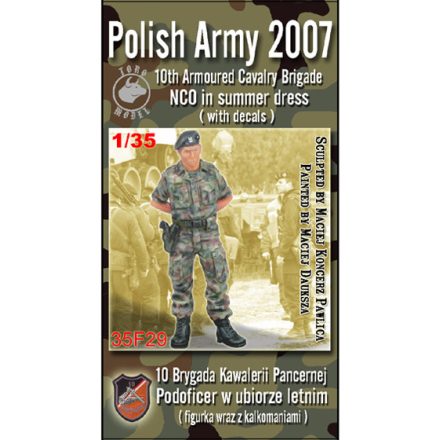 Toro Model Polish 10th Armoured Cavalry Brigade NCO in summer dress Resin figurine with decals makett