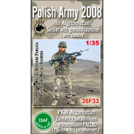 Toro Model Polish Army in Afghanistan Soldier with grenade launcher Resin figurine with decals makett