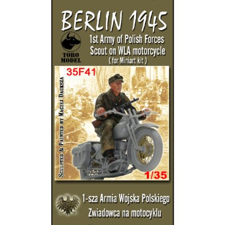 Toro Model Berlin 1945 - 1st Army of Polish Forces - Scout on WLA motorcycle makett