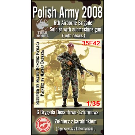 Toro Model Polish 6th Airborne Brigade Soldier with submachine gun Resin figurine with decals makett