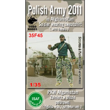 Toro Model Polish Army in Afghanistan Soldier wearing sweatshirt Resin figurine with decals makett