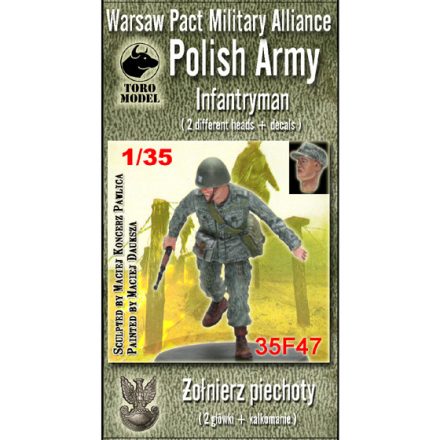 Toro Model Warsaw Pact Military Alliance - Polish Army Infantryman Resin figurine with decals Two different heads included makett