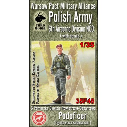 Toro Model Warsaw Pact Military Alliance - Polish Army 6th Airborne Division NCO Resin figurine with decals makett