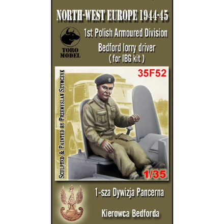 Toro Model 1st Polish Armoured Div.- NWE 1944-45 Bedford lorry driver Resin figurine with decals makett