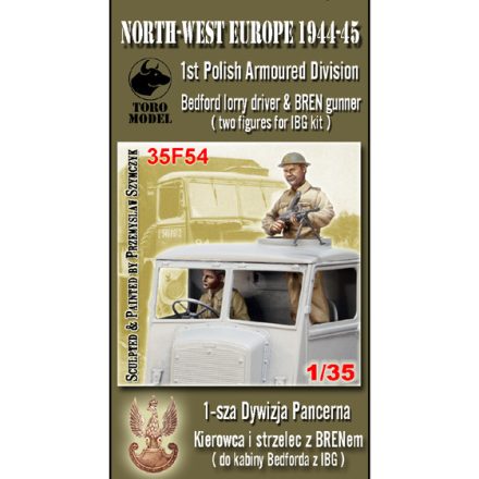 Toro Model 1st Polish Armoured Div.- NWE 1944-45 Bedford lorry driver & BREN gunner Two resin figurines with decals for IBG Bedford kit makett