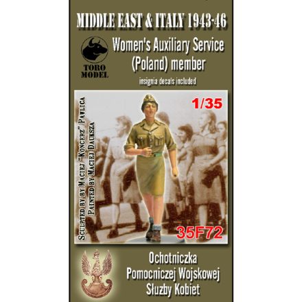 Toro Model MTO 1943-46 Women's Auxiliary Service (Poland) member Resin figurine with decals makett