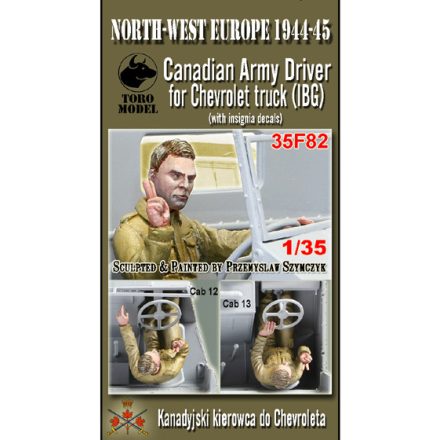 Toro Model NWE 1944-45 Canadian Army Driver for Chevrolet truck (for IBG kit) Resin figurine with decals makett