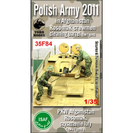 Toro Model Polish Army in Afghanistan Rosomak crewmen clearing barrel Two resin figurines with decals makett