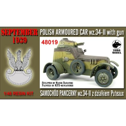 Toro Model Polish armoured car wz.34-II with Puteaux gun September 1939 Complete kit makett