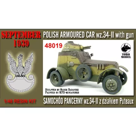 Toro Model Polish armoured car wz.34-II with Puteaux gun September 1939 Complete kit makett