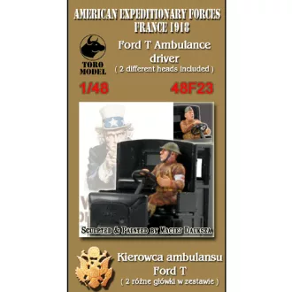   Toro Model Polish Army in France 1917 - Ford T Ambulance driver 1/48 resin figurine with 2 different heads makett