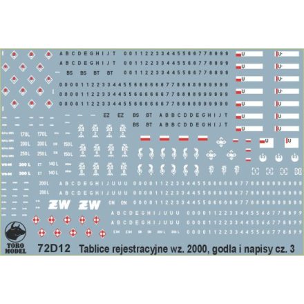 Toro Model Polish Army vehicle Registration numbers 2000 pattern unit insignia & stencils vol.2 matrica