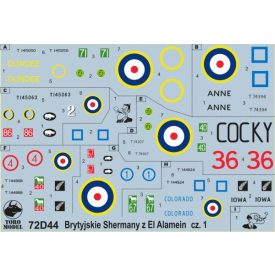 Toro Model British Sherman tanks at Alamein vol.1 matrica