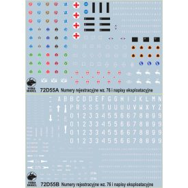   Toro Model Polish Army Vehicles unit insignia, registration numbers 76 pattern & stencils matrica