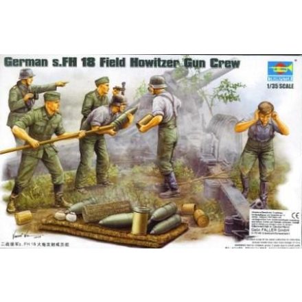 Trumpeter German Field Howitzer Gun Crew on firing