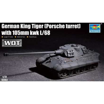 Trumpeter King Tiger (Porsche turret) with 105mm kwk L/68 07161 makett