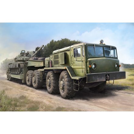 Trumpeter MAZ-537G Late Production type with MAZ/ChMZAP-5247G semitrailer makett