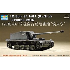 Trumpeter Sturer Emil 12,8 cm Sf. L/61 Pz.Sf.V makett