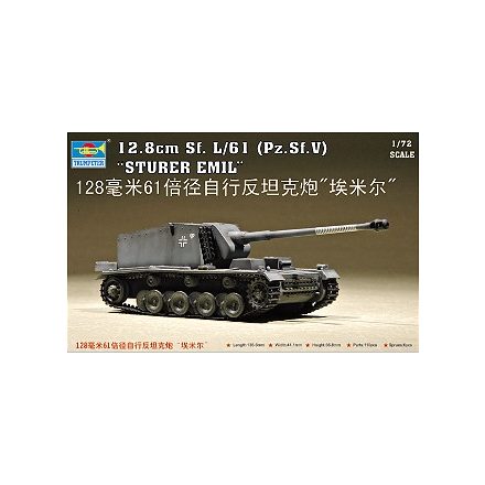 Trumpeter Sturer Emil 12,8 cm Sf. L/61 Pz.Sf.V makett