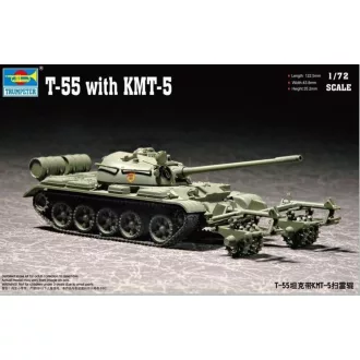 Trumpeter T-55 with KMT-5 harcjármű makett