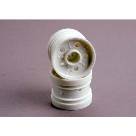 Traxxas Wheels, white (rear) (2) (Tom Cat)