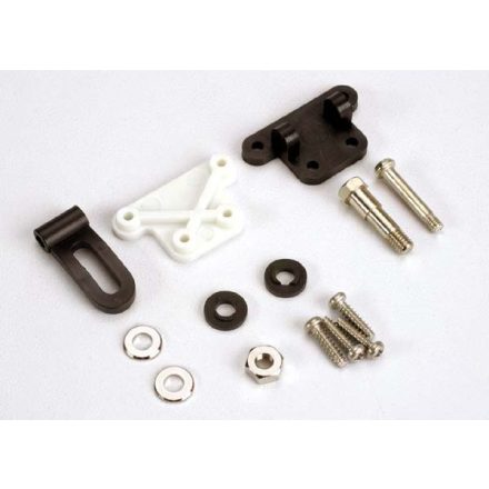 Traxxas Trim adjustment bracket (inner)/trim adjustment bracket (outer)/trim adjustment lever/ 3x16mm shoulder screw/2.6x 10mm self-tapping screws (4)/convex and concave trim lever washers/4x21mm doub