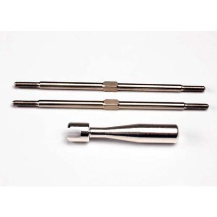 Traxxas Turnbuckles, titanium 94mm (front tie rods) (2)/ billet aluminum wrench