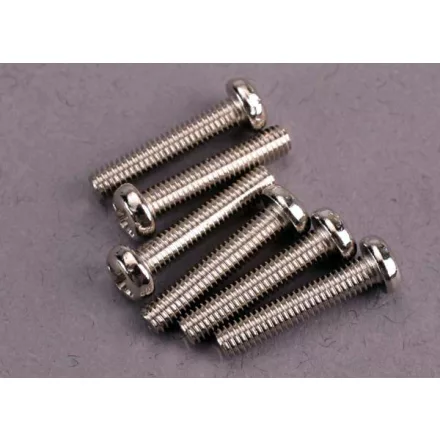 Traxxas Screws, 3x15mm roundhead machine (6)