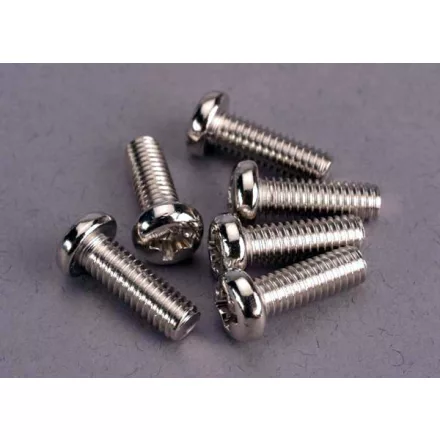 Traxxas Screws, 4x12mm roundhead machine (6)