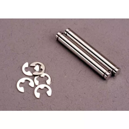 Traxxas Suspension pins, 23mm hard chrome (2)/ E-clips (4)